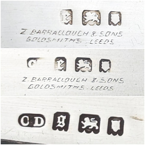 Around 1920 British Antique Sterling Silver Handle Brush Set of 3 Charles Henry Dumenil