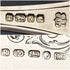 Late 19th Century British Antique White Pearl Shell Handle Sterling Silver Blade Fish Cutlery 6 Pair Set in Wooden Box