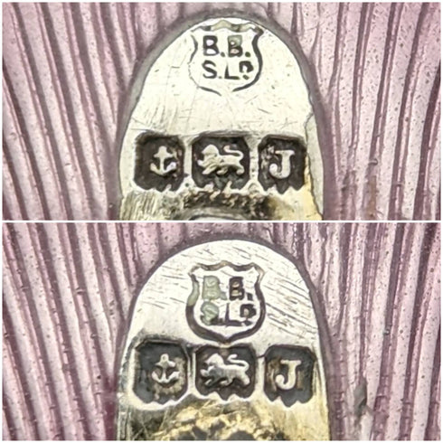 1933 年英國復古純銀小咖啡匙一對,帶琺瑯裝飾