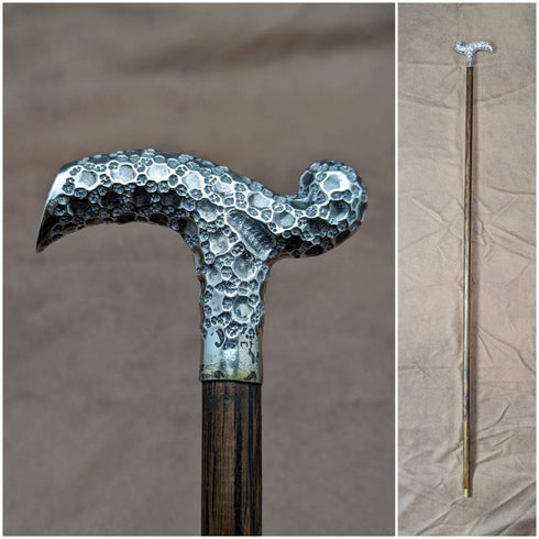 1902年 英国アンティーク レディース用ステッキ 杖 純銀ダービーハンドル 82cm