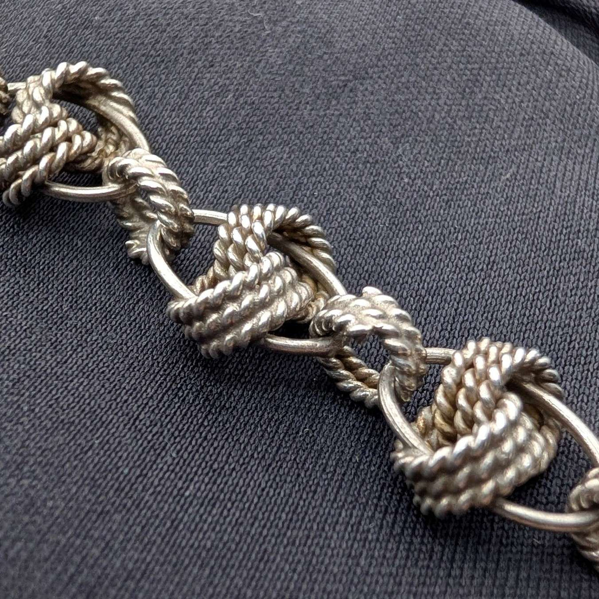 Vintage 800 Sterling Silver Knot Chain Necklace & Bracelet, Total ...