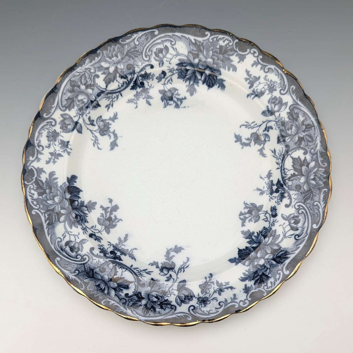 Pair of antique British Burlington pattern semi-porcelain lunch plates ...