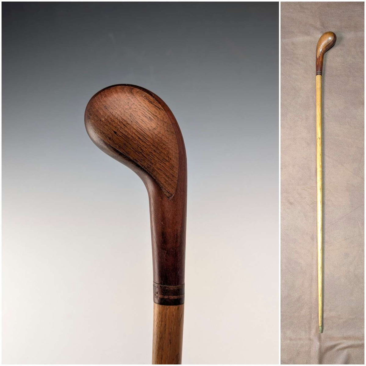 British Vintage Marquetry Brown Shaft Sunday Walking Stick, 87cm ...